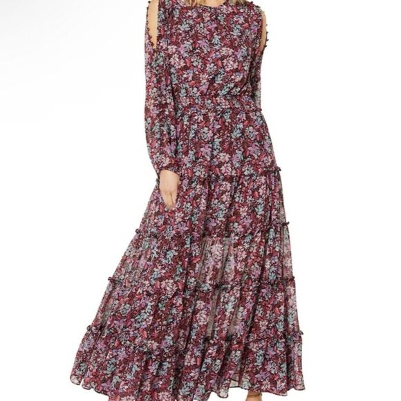 Misa Los Angeles Tiered Floral Anya Maxi Dress in Pink Size XS - Picture 1 of 12